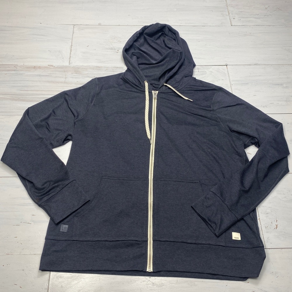 Vuori Halo Essential Zip Hoodie Women XL Charcoal Heather Performance Workout